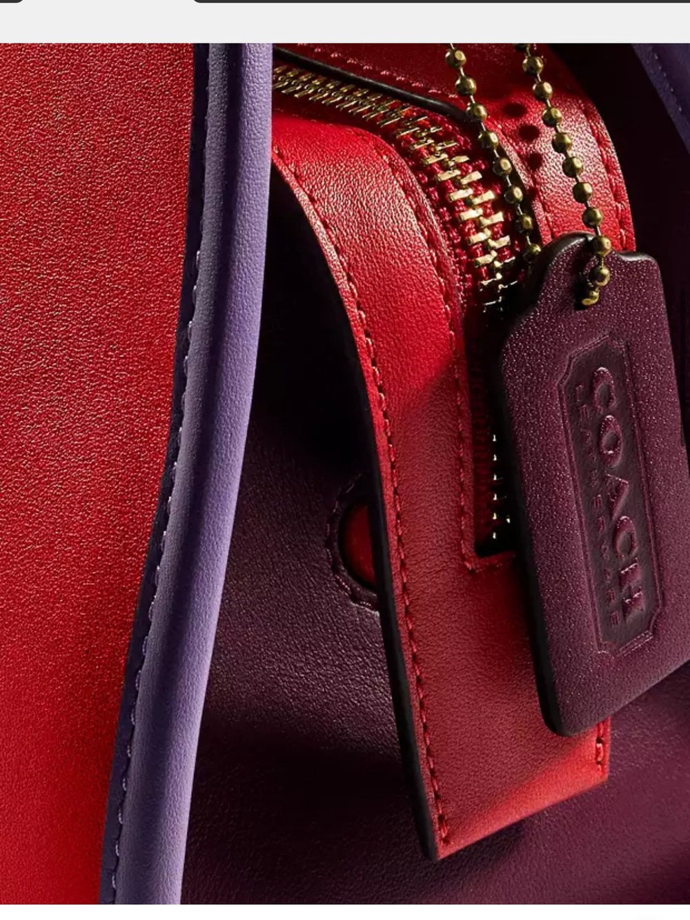 Coach Zip Dome Crossbody Bag Multi color (Red & Purple) - Picture 4 of 13